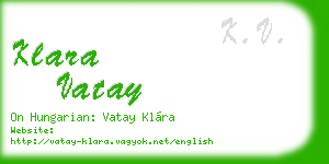 klara vatay business card